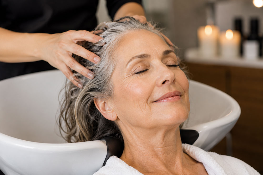 Hair washing service at Liva Beautyscape